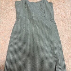 Brandy Melville Strapless Black and White Striped Dress